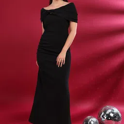 Golden Kite Boat Neck Scuba Maxi Dress-picture-48