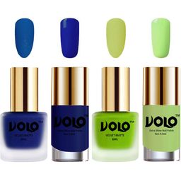 VOLO Set Of 4 Velvet Matte & Extra Shine Nail Polish - 8 ml Each - 19 - 39 - 66 - 28-48