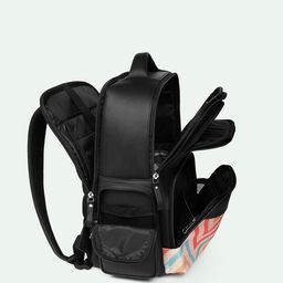 ZOUK WavBeach Unisex Geometric Printed Padded Vegan Leather Backpack-Up to 16 inch image 4