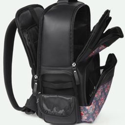 ZOUK Mughal Garden Unisex Floral Printed Padded Vegan Leather Backpack-Up to 16 inch image 4