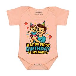 Arvesa Papa First Birthday With Me Printed Bodusuit-image-47