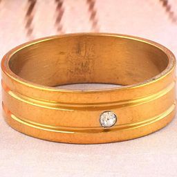 MEMOIR Unisex Brass Gold plated Diamond Moissanite Finger Ring-image-35