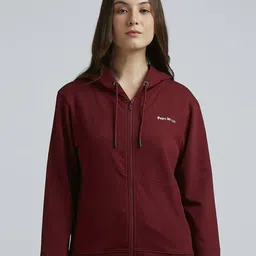 Pepe Jeans Women Solid Hood Cotton Front-Open Sweatshirt-image-96