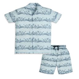 My Milestones Boys Printed Pure Cotton Shirt With Shorts-image-84