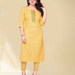 SIMPLYETHNIC Women Geometric Printed Thread Work Summer Sheers Kurta-picture-40