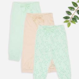 Pantaloons Baby Girls Pack Of 3 Printed Mid-Rise Pure Cotton Joggers-picture-36