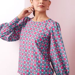 ASILYN Geometric Print Top-10