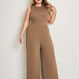 StyleCast Plus Size Round Neck Jumpsuit-image-57
