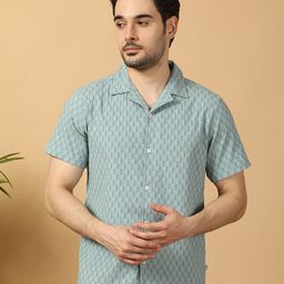 Hence Men Relaxed Textured Casual Shirt-image-86