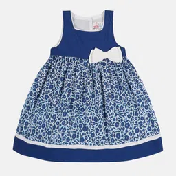 YOUNG BIRDS Girls Floral Printed Bow Fit & Flare Dress-49