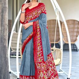 LeeliPeeri Designer Batik Print Saree with Unstitched Blouse Piece-picture-46