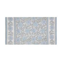 INDHOME LIFE 6-Pcs White & Blue Printed Cotton Diwan Set-17