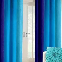BELLA TRUE Blue & Turquoise Blue 2 Pieces Ombre Long Door Curtains-image-97