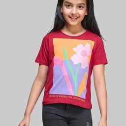 ZUNIORS SSC Kids-Unisex Maroon Cotton Printed Tshirts-image-82