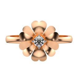 VALANOVA Women Rose Gold Plated Sterling Silver Lab Grown Diamond Ring-image-100