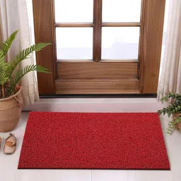 Kuber Industries Red Water Absorbing Door Mat-71