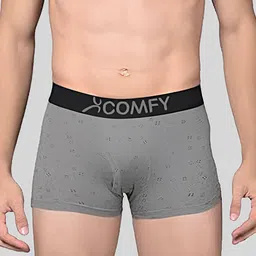 AMUL COMFY Men Pack Of 2 Printed Breathable Trunks ACM101BTRNK-BL-GY-95-PO2 image 4