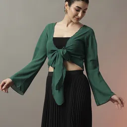 CORSICA Cropped Front Tie-Up Shrug-image-26