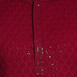 DIVISIVE Men Ethnic Motifs Embroidered Regular Sequinned Kurta with Pyjamas image 2