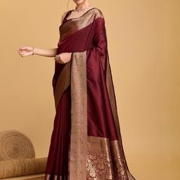 DWIJA FASHION Zari Silk Cotton Banarasi Saree-image-77