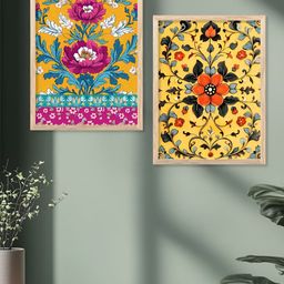 Kotart Brown & Yellow 2 Piece Wood Floral and Botanical Wall Paintings-picture-34