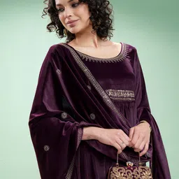 Vishudh Women Floral Embroidered Fit and Flare Maxi Ethnic Dresses-image-32