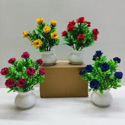 Multicolor Wild Flower Artificial Flowerwith Pot-21