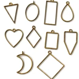 10 Pieces Antique Hollow Open Bezel Charm Frames for Making Epoxy UV Resin-5