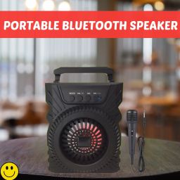 Clairbell 301(PORTABLE WIRELESS BLUETOOTH SPEAKER) Crystal Clear SoundWith Karaoke MicR90 5 W Bluetooth Laptop/Desktop Speaker-picture-42