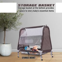 pandaoriginals JUMBO Best Premium Quality PRAM|Baby Jhula with Mosquito Net|Swing Lock Function Pram image 3