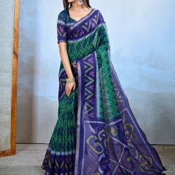 MORDEN MUSE Ethnic Motifs Printed Chanderi Silk Saree-picture-7