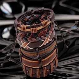 The Roadster Lifestyle Co Men Set Of 6 Multi-String Leather Bracelet-45
