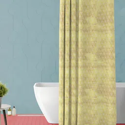 ArtzFolio Yellow Printed Waterproof Shower Curtain-image-29