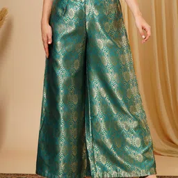 Globus Women Ethnic Motifs Printed Wide Leg Palazzos-image-17