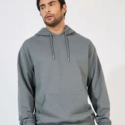 Styli Men Fleece Relaxed Fit Hoodie with Kangaroo Pocket-image-70