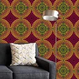 ArtzFolio Printed UV-Resistant Anti-Bacterial Damask Ethnic Mandala Peel & Stick Wallpaper-image-48