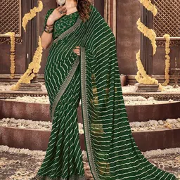 DIVASTRI Leheriya Embroidered Pure Georgette Leheriya Saree-picture-28