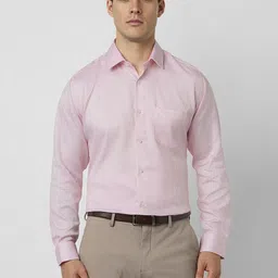 Van Heusen Men Slim Fit Micro Checked Spread Collar Pure Cotton Formal Shirt-picture-29