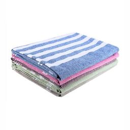 Aura 5Pcs Pink & Blue Striped Pure Cotton Hand Towels-39