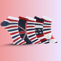 MJE Men Pack Of 5 Patterned Ankle Length Socks-image-53