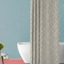 ArtzFolio Beige Geometric Printed Waterproof Shower Curtain-image-7