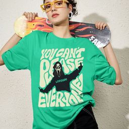 Leotude Typography Printed Round Neck Drop-Shoulder Sleeves Oversized T-shirt-picture-6