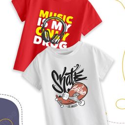 Provogue Boys 2 Printed Pure Cotton T-shirt-11
