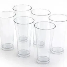 (Pack of 6) 6 Pcs. Unbreakable Transparent Water, Juice, Cold Drinks Glass Set 300 Ml High Grade Poly Carbonate Plastic Glasses Glass Set Water/Juice Glass-image-36
