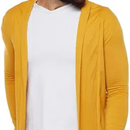 Men Jacket Style Full Sleeve Yellow Shrug-image-54