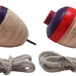 02 Pcs Wooden Lattu Spinner Toy_Wooden Round Spinning Top With Thread-image-36