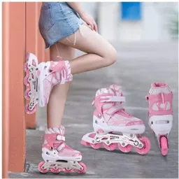 High quality Skating in-line Shoe PU LED wheel In-line Skates - (Pink) Shoe Skates - Size 6-7 UK-14