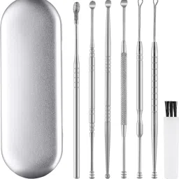 Ear Cleaner Resuable Kit with LED Flashlight Earpick Tool Storage Box(6 Pcs )-14