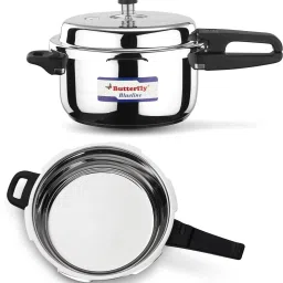 Present combo of 5.0 liter and 3.0 liter junior pan with common Lid 5 L, 3 L Induction Bottom Pressure Cooker & Pressure Pan-13