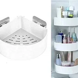 3PC SelfAdhesive WallMounted Storage Saver Rack Corner Shelf Shampoo Soap Stand-image-7